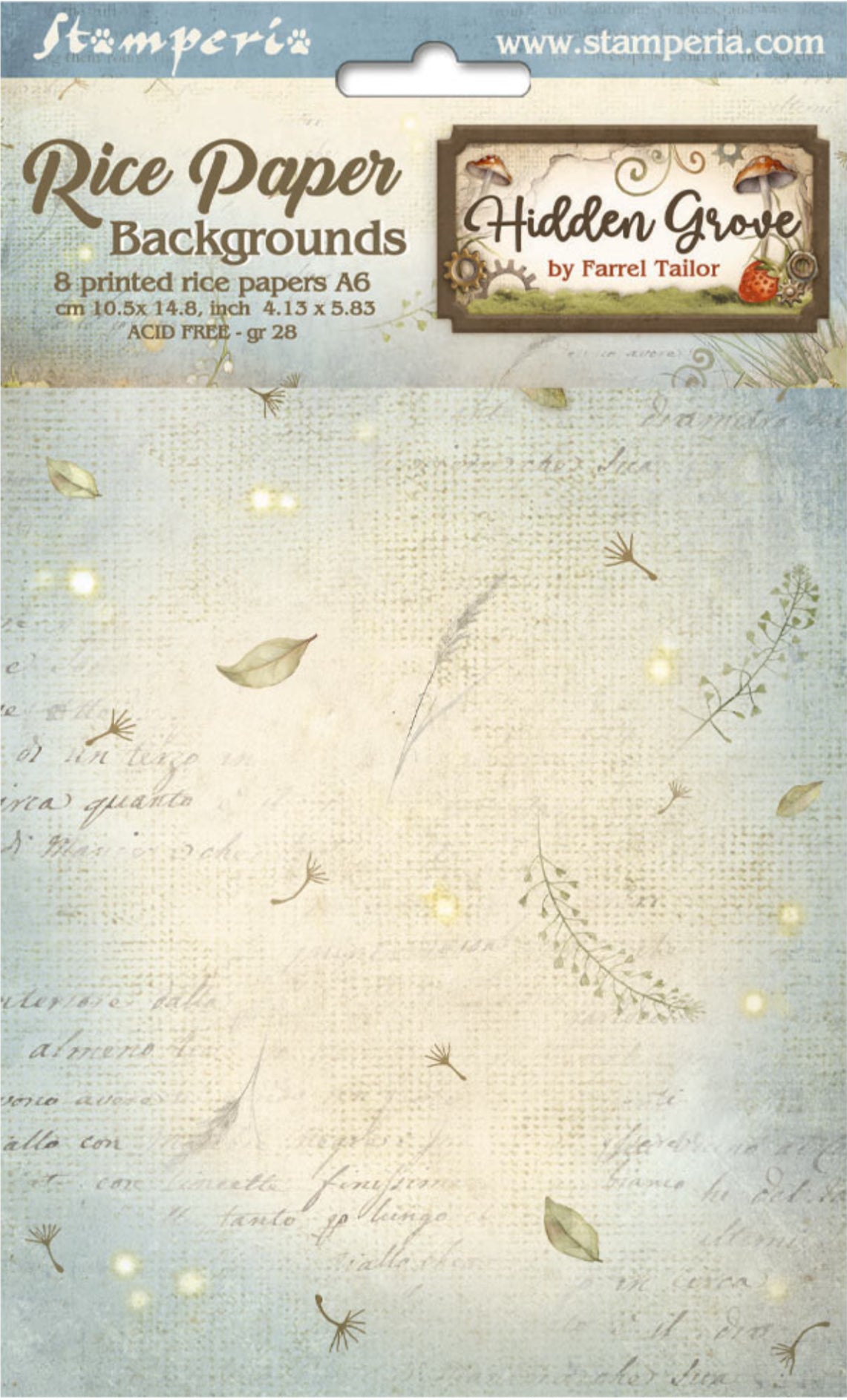 Stamperia Hidden Grove Backgrounds A6 Rice Papers (8/Pk)